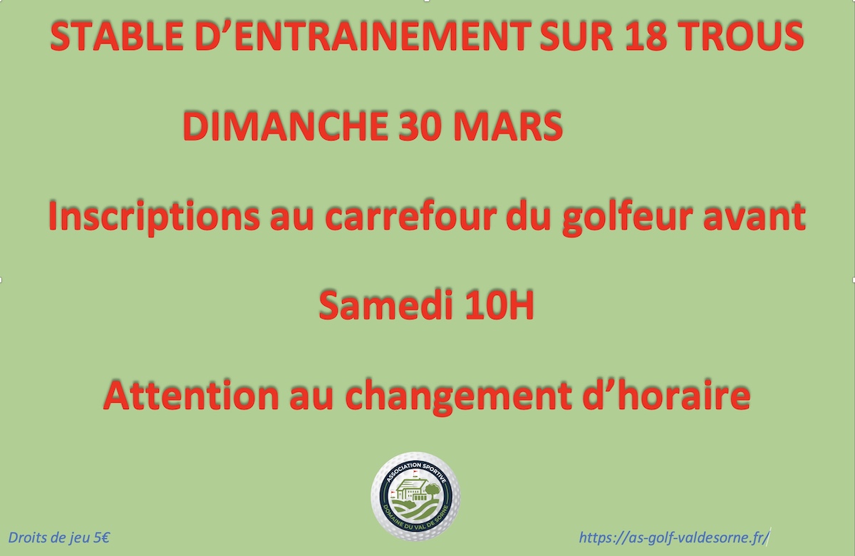 STABLE D'ENTRAINEMENT (non comptabilisé pour l'index)