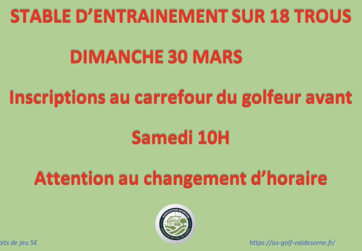 STABLE D'ENTRAINEMENT (non comptabilisé pour l'index)