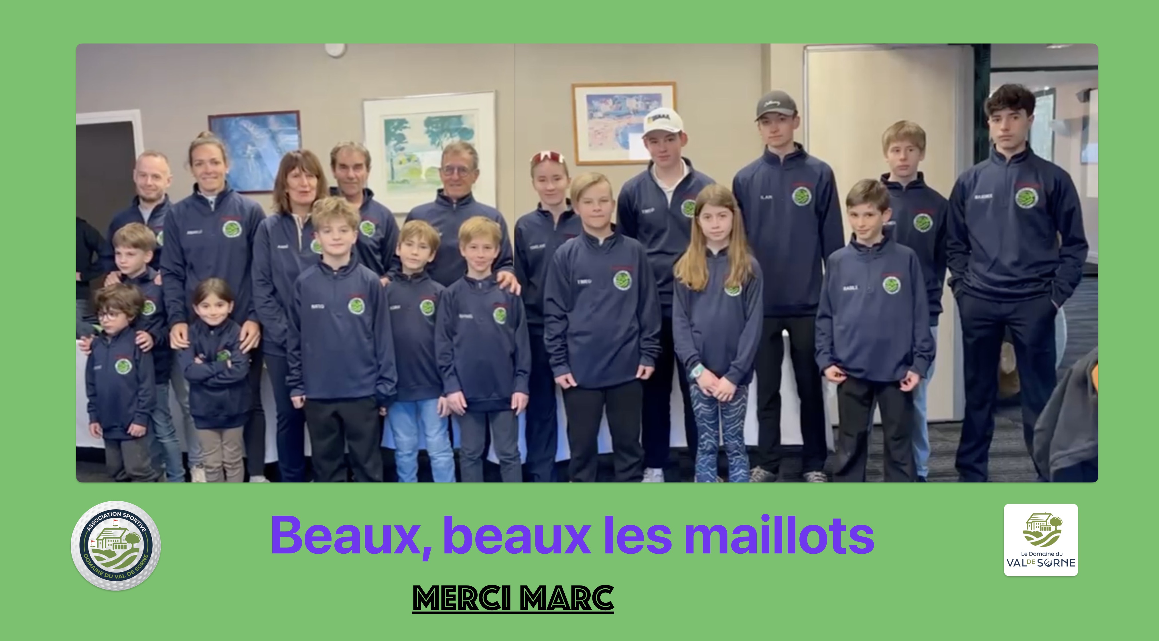 Remise de tenues personnalisées à nos jeunes golfeurs